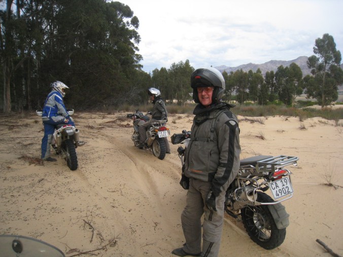 Sand is about confidence... A big heavy bike is not ideal, but once you get the hang of it, its great fun and will inspire confidence for any surface on a RTW adventure