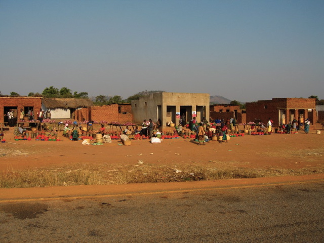 A Zambian town we passed through.
