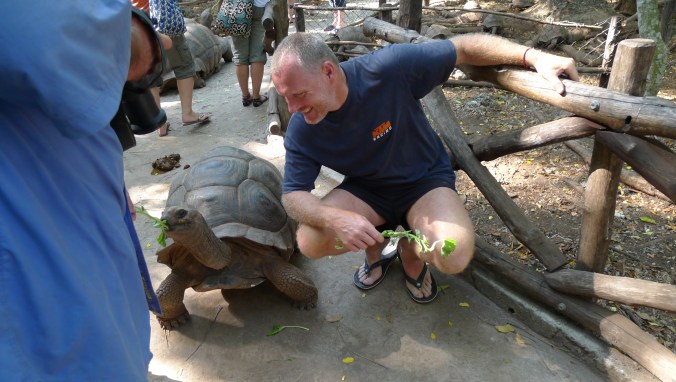 An old wrinkly thing and a tortoise.