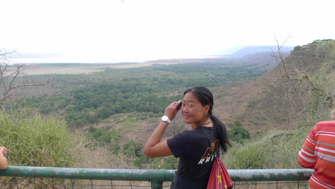 Fanny looking down on the salt pan lakes