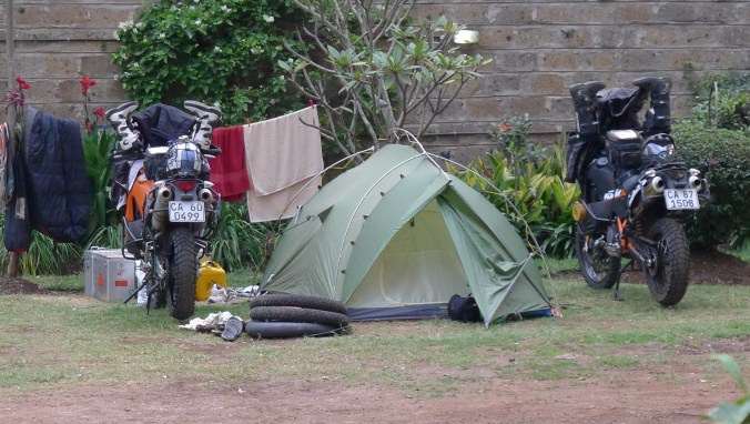Our home at Jungle Junction for a few weeks while we sort out visas and get bikes serviced for next leg through to Egypt