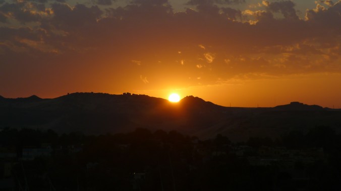 The desert sun setting for another day