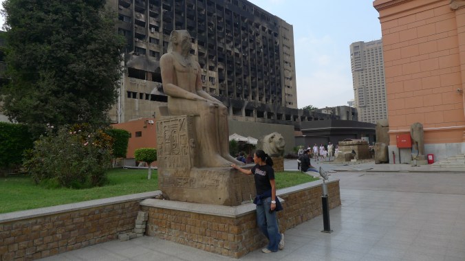 Fanny outside the Egyptian museum