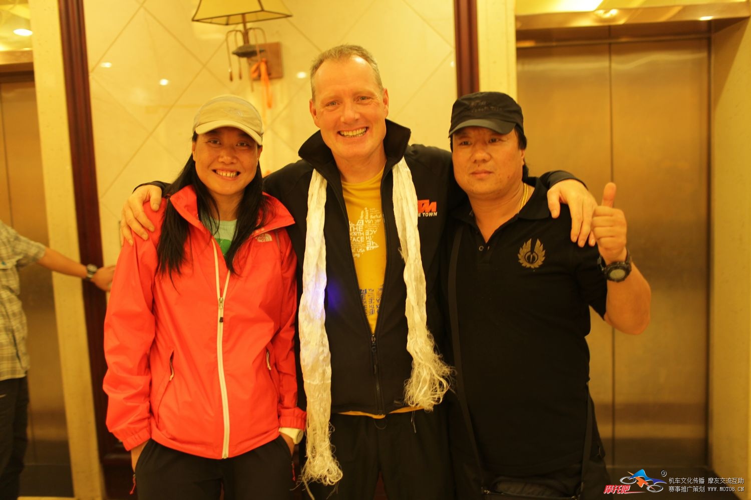 Presented with a Hada by Tibetan riders