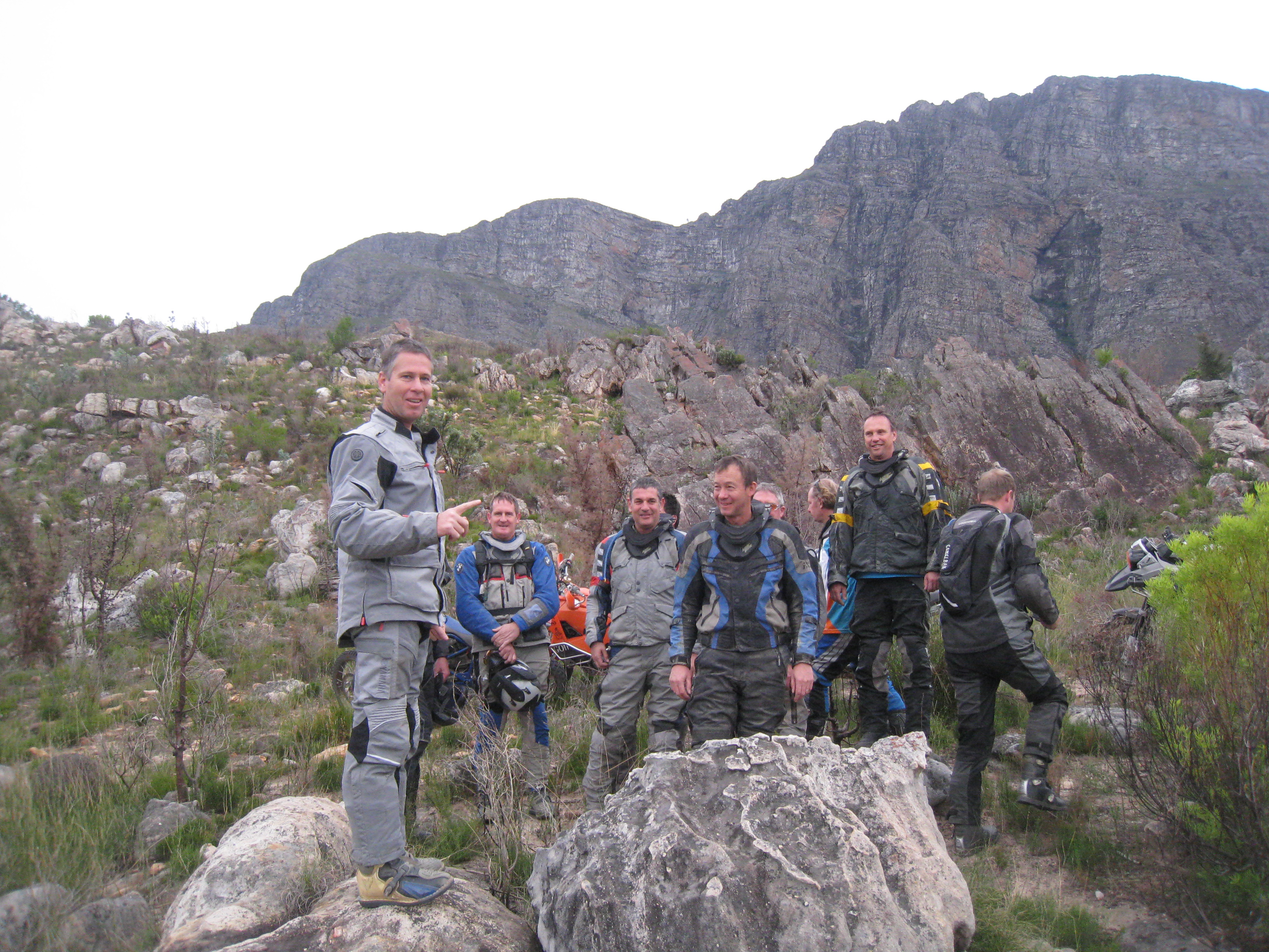 Leon and the guys of the Big Bike sand Course ... doing a bit of off roading in the hills 