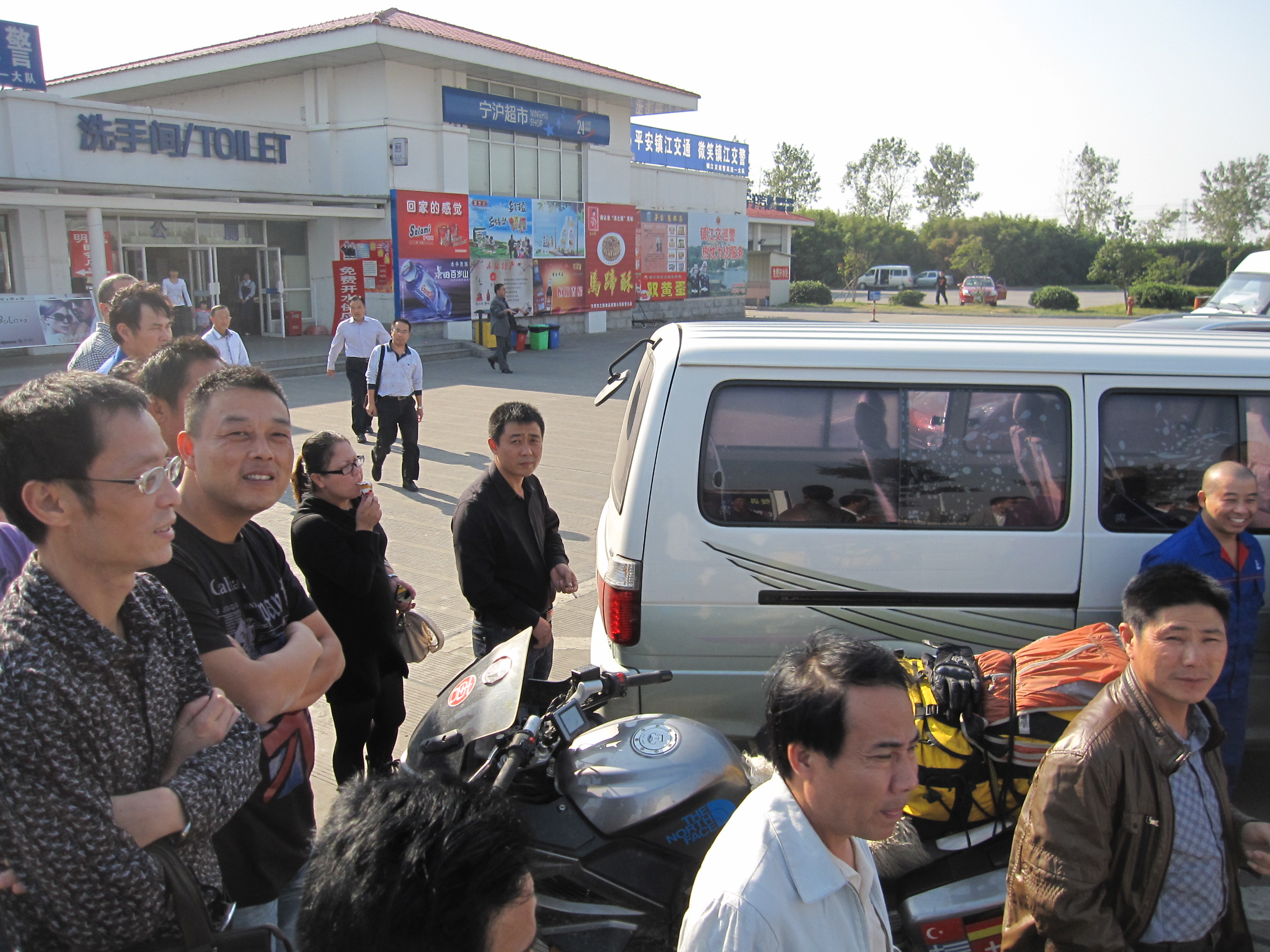 Where ever we went in China big crowds would appear to look at the bikes, and especially Fanny. 