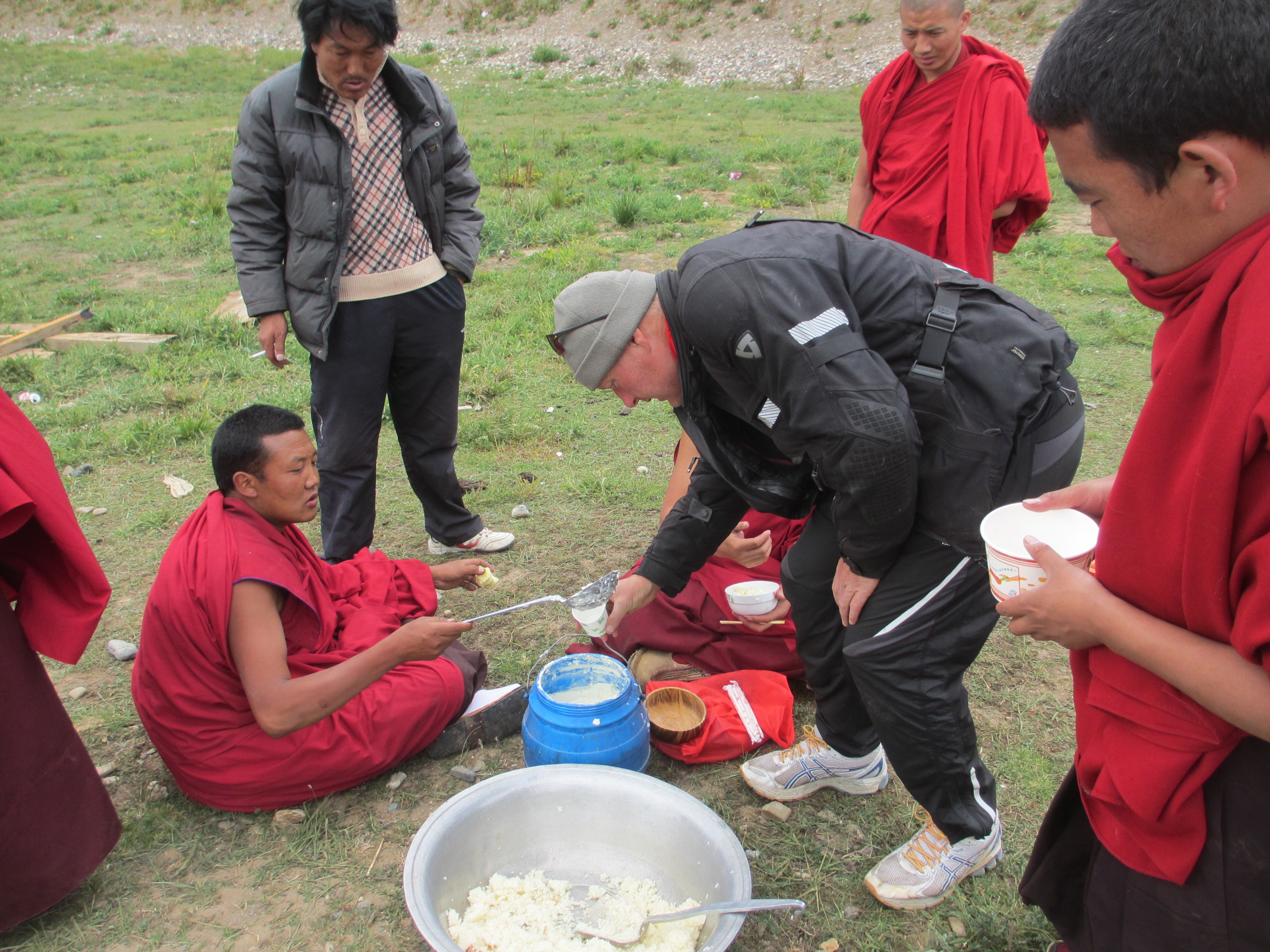 Yaks Milk Yoghurt and Rice... with our hosts