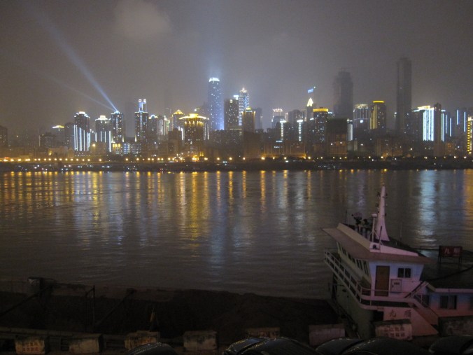 Strolling along Chongqing Bund at night
