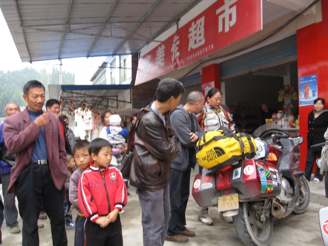 We stopped to have some noodles and it seemed the whole village came out to see us. It caused a lot of excitement