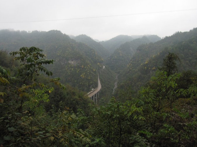 Look back down at valley bridge we just crossed. 