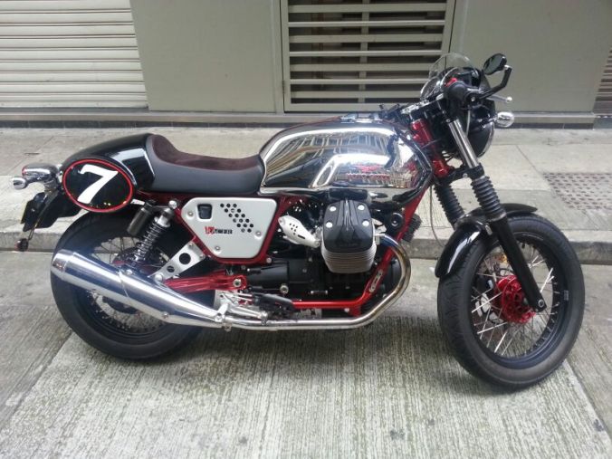 Was thinking of getting something exotic for the ride.. like this Moto Guzzi cafe racer I saw in Hong Kong
