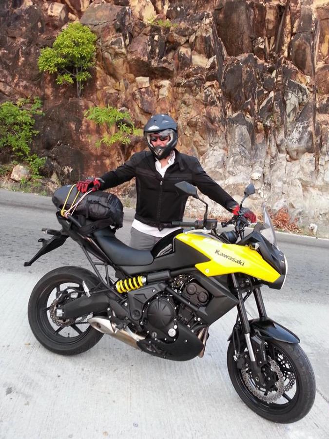 Thai biking kit ... better than most riders for sure. 